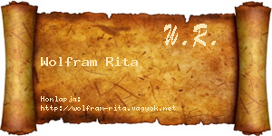 Wolfram Rita névjegykártya